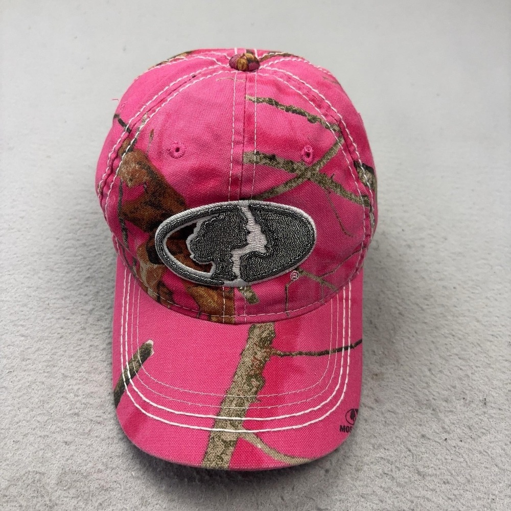 Mossy Oak Hat Cap Strap Back One Size Pink Camo Patch Womens Hunting Outdoor